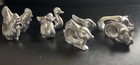 Vintage Pewter Napkin Rings Farm Animals Set Of 8  2 Of Each Animal
