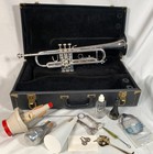 Excellent - Bach Tr200 Silver Trumpet  3  Mouthpieces  Original Case   Extras