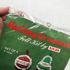 Vintage 80s Christmas Ornament Kit By Titan Felt Cross Stitch Makes 4 Diy Crafts