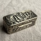 Antique 800 Silver Miniature Figural Pill Box   Classical Maiden Trinket Box
