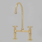 Vintage Brass Bridge Kitchen Sink Faucet  Antique Brass  Antique Brass