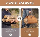 Firewood Carrier Waxed Canvas With Leather Handles  Wood Carrier For Firewood