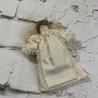 Christmas Tree Ornament Plush Sleeping Angel Rustic Simple Beige