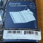 Filofax Classic Croc Pocket Organizer In Black Italian Calf Leather 19mm Ring