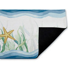 Bayside Sea Life   Waves Blue 18 In  X 30 In  Polyester Non-slip Outdoor Door Ma