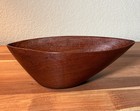Mcm Digsmed Denmark Teak Wood Leaf Serving Bowl Vintage Signed Danish Modern 60s