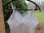 Vintage Sears Off White Nylon  Lace Trim Lingerie Slip Dress Slip 34
