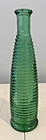Vintage Emerald Green Bottle Ribbed Beehive Glass 7   Tall