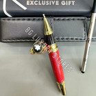 Montblanc Red Lacquer Gold Trim Rollerball Pen Luxury Writing Gift Rare