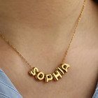 Customized Name Bubble Letters Necklace Jewelry Gold Silver Chain Jewelry Women