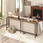 Mahancris Cthr18e01z1 Console Table 70 9   Rustic Brown With Power Outlet
