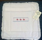 Nursery Pillow Sham Cover Sail Boat Embroidery Smocked Child Baby Toddler 18   new