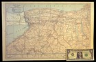 Vintage Western New York Map Original Buffalo Niagara Falls Finger Lakes Antique