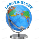 World Globe W  Stainless Stand 13 Inch 720 Rotating World Map Desktop Geography
