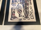 Lot Of 2 American Traditional Tattoo Flash Art Framed Prints Nautical Mermaid