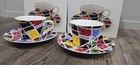 Romero Britto Set  2   Night Landscape Tea Cup Coffee  6 7oz Msrp  90 00