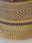 X Lg Unique African Bolga Woven Grass Market Basket Leather Wrapped Handle Ghana