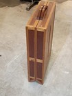 Vintage Mcm Diamond Handmade Wood Floor Standing Sewing   Thread Spool Cabinet