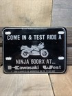 Original Kawasaki West Dealer Metal Sign 5x7 - Come Test Ride A Ninja 600rx  Hbb