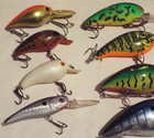 Lot Of 17 Vintage Fishing Lures Norman Bomber Cotton Cordell Nils Master Rapala