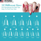 Clear Short Stiletto Nail Tips  600pcs Half Cover 500 Piece Assortment  