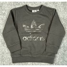 Adidas Originals Kids Camo Trefoil Crewneck Sweatshirt Carbon Black Iy1749 2t