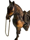 Vintage Sculpted Brass Metal Horse Figurine 6    Long X 6 5    T Bridle   Saddle