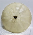 Vtg Art Deco Ceiling Light Dome 16  D Glass Dining Victorian With Brass Hardware