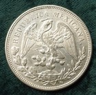 1908 Mo Gv Mexico Silver Peso 8 Reales Coin  Libertad Cap   Rays  Nice Luster