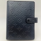 Louis Vuitton R20925 Monogram Mat Agenda Mm Day Planner Cover Black Navy C255