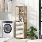 Bamboo Bathroom Organizer Cabinet Cabinet Storage Rack Space Saver W  Shelves
