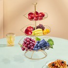 Fruit Etagere 3 Tier Fruit Basket With Metal Fruit Bowl For Kitchen Decoration Gold