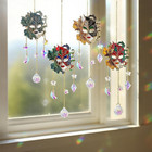 4 Pcs Venetian Mask Crystal Suncatcher Window Hanging  Rainbow Maker With Shiny