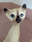 Siamese Cat Figurines Pair Vintage Ceramic Kitty Mcm Japan Long Neck Napco Vtg