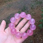 Natural Rose Quartz Star Light Mozambique Crystal Round Beads Bracelet 21mm