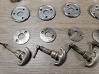 Hexagon Glass Door Knob Nickel Privacy Lot Of 6 Sets   5 Mortise Locks 1 Parts