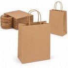 10x7x12-inch Kraft Paper Shopping Bag With Handles  Brown  Select 25-250 Pcs