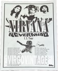 Nirvana 1991  nevermind  U s  Tour Original Advertisement Flyer