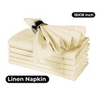 Linen Cotton Cloth Napkins Set Of 4 Size 18x18 Inches- 100  Linen Hemstitched   