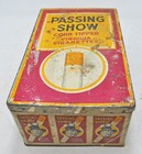 Vintage Tin Ad Sign Box Passing Show Cigarettes Original Old Usa
