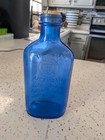 Vintage Milk Of Magnesia Blue Glass Bottle Hand Crafted Old Original  Usa