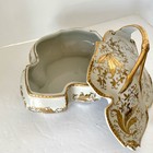 Vtg Lenwile-ardalt Japan Hand Painted Porcelain Leaf Lidded Trinket Dish 6860