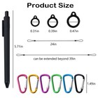 24 Inche Pen Silicone Lanyard Holder pen Leash With Silicone Circles And 6 Pcs