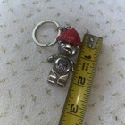 New York Bear Keychain Fdny Souvenir Articulated Silvertone Hat Gift Fire Dept