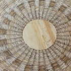 Boho Wicker Woven Basket Rimmed Round Huge Wall Or Table 19 Inch