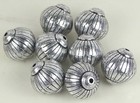 8 Large Lantern   Round Acrylic Silver Metal Plated Craft Beads 20x19mm