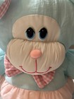 Very Rare   Vintage Dan Dee Blue And Pink Bunny Parachute Nylon Plush Easter Fun