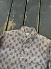 Vintage 50s  60s Pilgrim Sanforized Novelty Print Cotton Shirt Small 19    X 28   