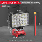 7200lm Led Work Light For Milwaukee 18v Battery Cordless Pd 30w Usb-c Lamp