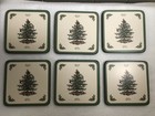 Set Of 6 Pimpernel Spode Christmas Tree Cork-back Coasters 4 